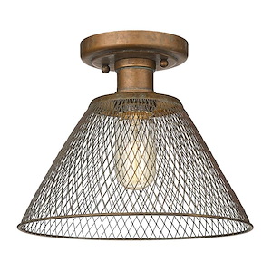 Carver - 1 Light Semi-Flush Mount In Transitional Style-8.25 Inches Tall and 10 Inches Wide