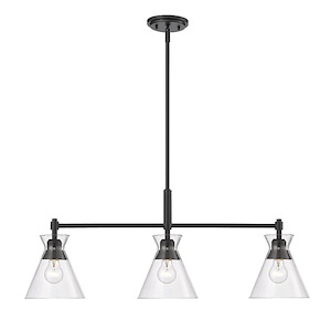 Malta - 3 Light Linear Pendant-13 Inches Tall and 34 Inches Wide