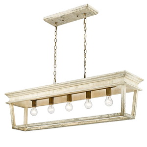 Haiden - 5 Light Linear Pendant in Modern style - 13.63 Inches high by 45.5 Inches wide