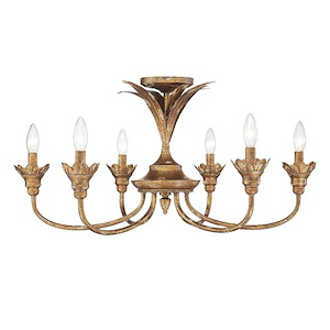 Lillianne - 6 Light Semi-Flush Mount-14.63 Inches Tall and 28.5 Inches Wide - 1308580