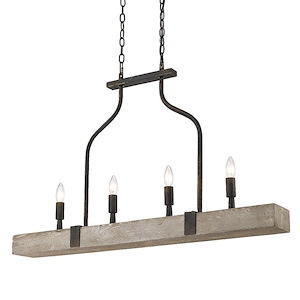 Meyer - Four Light Linear Pendant in Sturdy style - 24.25 Inches high by 39.5 Inches wide