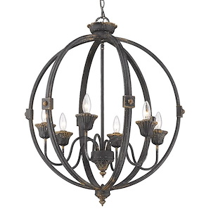 Jules - 6 Light Chandelier-30.5 Inches Tall and 25.5 Inches Wide - 1272586