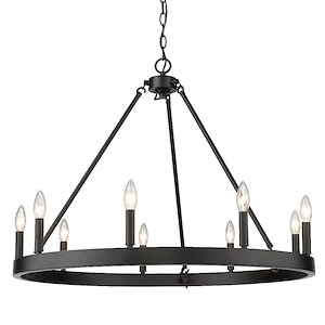 Alastair - Chandelier 9 Light Steel in Sturdy style - 24.5 Inches high by 32 Inches wide