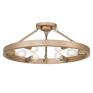 Castile - 6 Light Semi-Flush Mount-9.5 Inch Tall and 24 Inch Wide - 1405678
