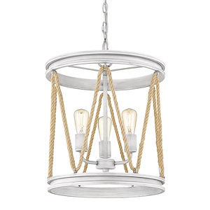 Chatham - 3 Light Caged Pendant with Rope in Sturdy style - 93 Inches high by 14.75 Inches wide