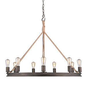 Chatham - Circular Chandelier 9 Light Steel in Coastal style - 29 Inches high by 33.5 Inches wide