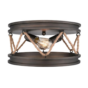 Chatham - 2 Light Round Flush Mount with Rope in Sturdy style - 7.25 Inches high by 14 Inches wide - 728018