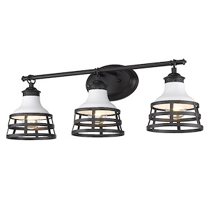 Locklyn 3 Light Bath Vanity with Metal Caged Shades with Modern Inspirations