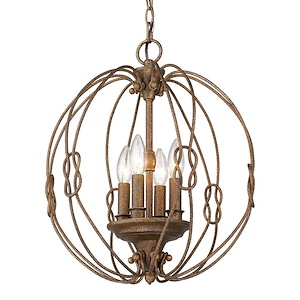 Antoinette - 4 Light Pendant in Sturdy style - 18 Inches high by 15.5 Inches wide