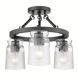 Travers - 3 Light Semi-Flush Mount in Transitional style - 12 Inches high by 16 Inches wide