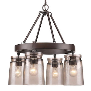 Travers - Chandelier 4 Light Steel in Transitional style - 22 Inches high by 21.5 Inches wide - 1217833