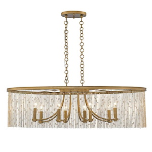 Marilyn - 8 Light Linear Pendant in Glamour style - 12.13 Inches high by 38 Inches wide