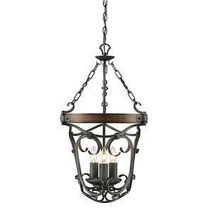 Madera - 3 Light Pendant in Sturdy style - 29 Inches high by 16.5 Inches wide