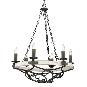 Madera - 6 Light Chandelier in Sturdy style - 33.5 Inches high by 28.25 Inches wide