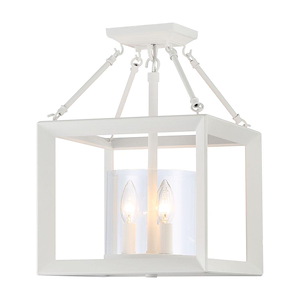 Smyth - 3 Light Square Semi-Flush Mount-16.5 Inch Tall and 11.75 Inch Wide - 1405734