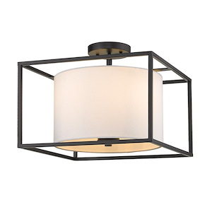 Manhattan - 3 Light Semi-Flush Celing Steel in Durable style - 11.63 Inches high by 14.5 Inches wide - 1218155