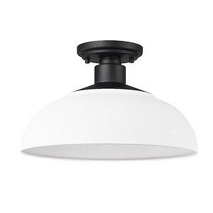 Levitt - 1 Light Outdoor Semi-Flush Mount-8.25 Inches Tall and 13.63 Inches Wide