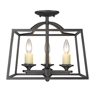Athena - 3 Light Semi-Flush Mount-13.88 Inches Tall and 14.5 Inches Wide