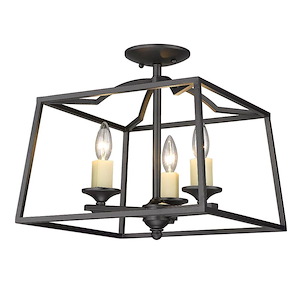 Athena - 3 Light Semi-Flush Mount-13.88 Inches Tall and 14.5 Inches Wide - 1272601