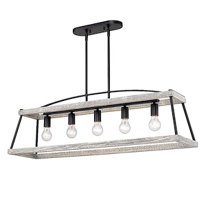 Teagan - 5 Light Linear Pendant in Durable style - 12.25 Inches high by 40 Inches wide