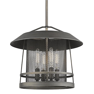 Parsons - 4 Light Pendant in Rustic style - 56.88 Inches high by 14.13 Inches wide - 1217844