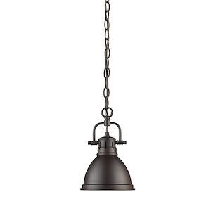 Duncan - 1 Light Mini Pendant with Chain in Classic style - 10.25 Inches high by 6.5 Inches wide