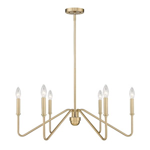 Kennedy - 6 Light Chandelier-9.38 Inches Tall and 29.75 Inches Wide