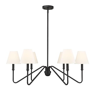 Kennedy - 6 Light Chandelier-13.25 Inches Tall and 34.63 Inches Wide
