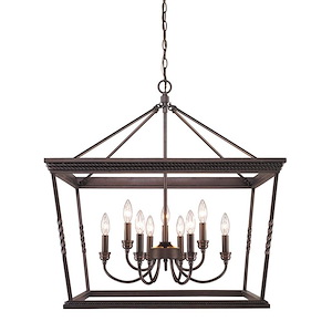 Davenport - Chandelier 9 Light Steel in Classic style - 29 Inches high by 28 Inches wide