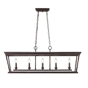 Davenport - 5 Light Linear Pendant in Classic style - 14.5 Inches high by 41 Inches wide