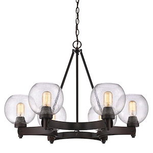 Galveston - Chandelier 6 Light Steel in Rustic style - 21.25 Inches high by 30.75 Inches wide