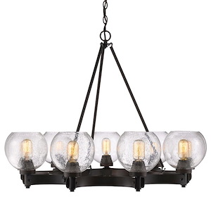 Galveston - Chandelier 9 Light Steel in Rustic style - 26 Inches high by 37 Inches wide - 1217973