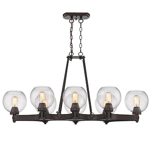 Galveston - 8 Light Linear Pendant in Rustic style - 20.75 Inches high by 42 Inches wide
