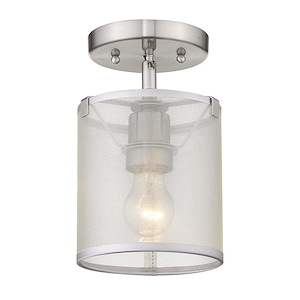 Alyssa - 1 Light Semi-Flush Celing Steel in Sturdy style - 9.25 Inches high by 6 Inches wide - 1218179