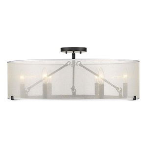Alyssa - 6 Light Short Rod Semi-Flush Mount in Sturdy style - 10.25 Inches high by 25.88 Inches wide