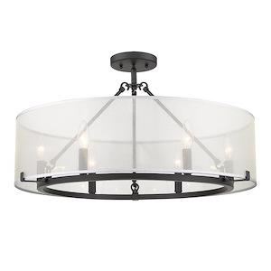 Alyssa - 6 Light Semi-Flush Celing Steel in Sturdy style - 14.38 Inches high by 25.88 Inches wide