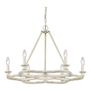 Saxon - Medieval Chandelier 6 Light Steel in Medieval-Revival style - 19 Inches high by 27.38 Inches wide - 926218