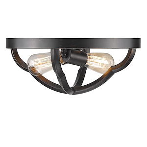 Saxon - 2 Light Flush Mount 6 Inches Tall and 14 Inches Wide