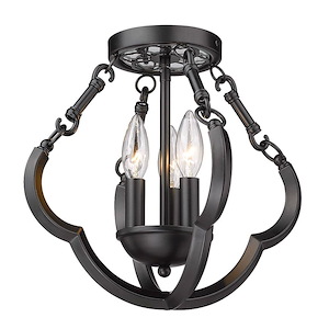 Saxon - 3 Light Semi-Flush Mount-12 Inch Tall and 12.88 Inch Wide - 1405881