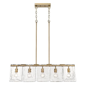 Serenity - 5 Light Linear Pendant-10.38 Inches Tall and 37.88 Inches Wide