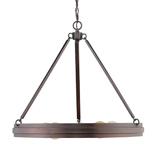 Drew - Chandelier 5 Light Steel in Sturdy style - 22.88 Inches high by 26 Inches wide