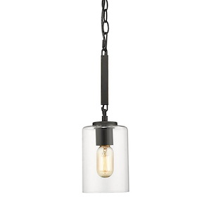 Monroe - 1 Light Mini Pendant in Sturdy style - 14.75 Inches high by 4.75 Inches wide