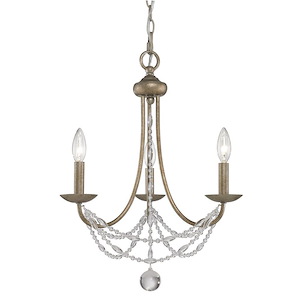 Mirabella - Mini Chandelier 3 Light Steel in Elegance style - 21.5 Inches high by 18 Inches wide - 749740
