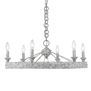 Ferris - Chandelier 6 Light Steel in Vintage style - 9.5 Inches high by 14 Inches wide