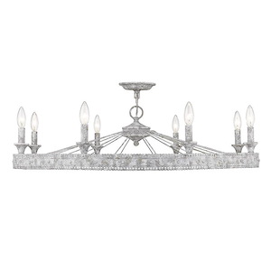Ferris - 8 Light Semi-Flush Mount Ceiling Steel in Vintage style - 12.5 Inches high by 35.5 Inches wide