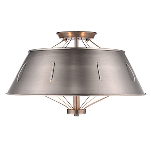 Whitaker - 4 Light Semi-Flush Mount in Industrial style - 10.5 Inches high by 18 Inches wide