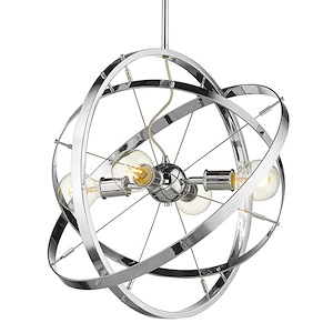 Atom - Chandelier 4 Light Steel in Durable style - 64.75 Inches high by 22 Inches wide