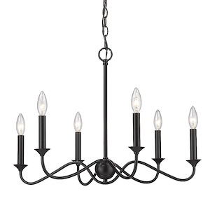 Tierney - 6 Light Chandelier-18.13 Inches Tall and 25 Inches Wide