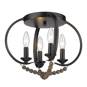 Flori - 4 Light Flush Mount-12.13 Inches Tall and 14.5 Inches Wide