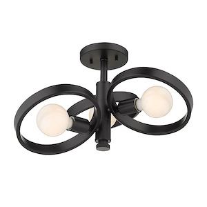 Sloane - 3 Light Semi-Flush Mount in Durable style - 10.63 Inches high by 19.25 Inches wide